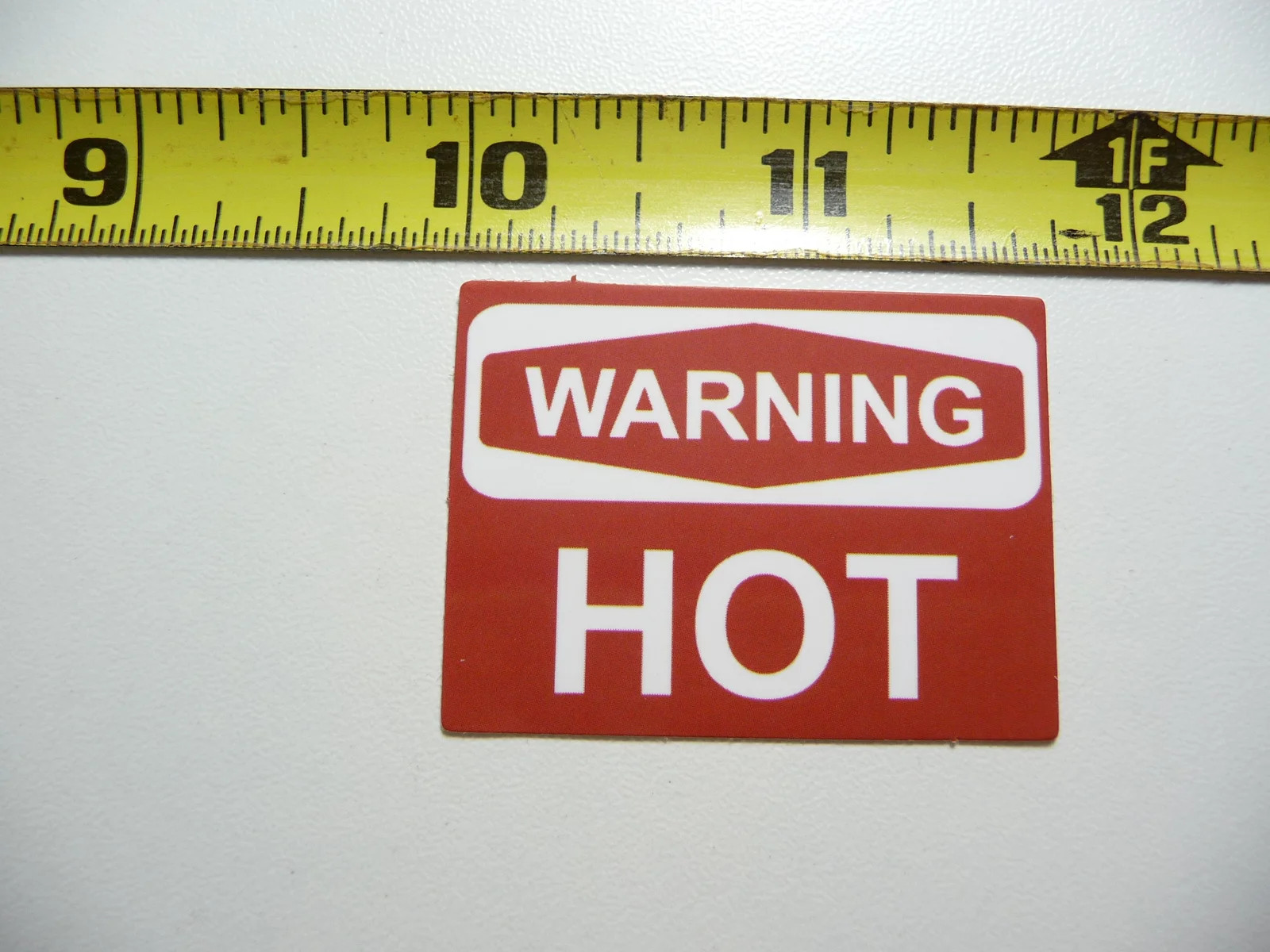 WARNING HOT SMALL STICKER DECAL LITTLE MINI SIGN FUNNY