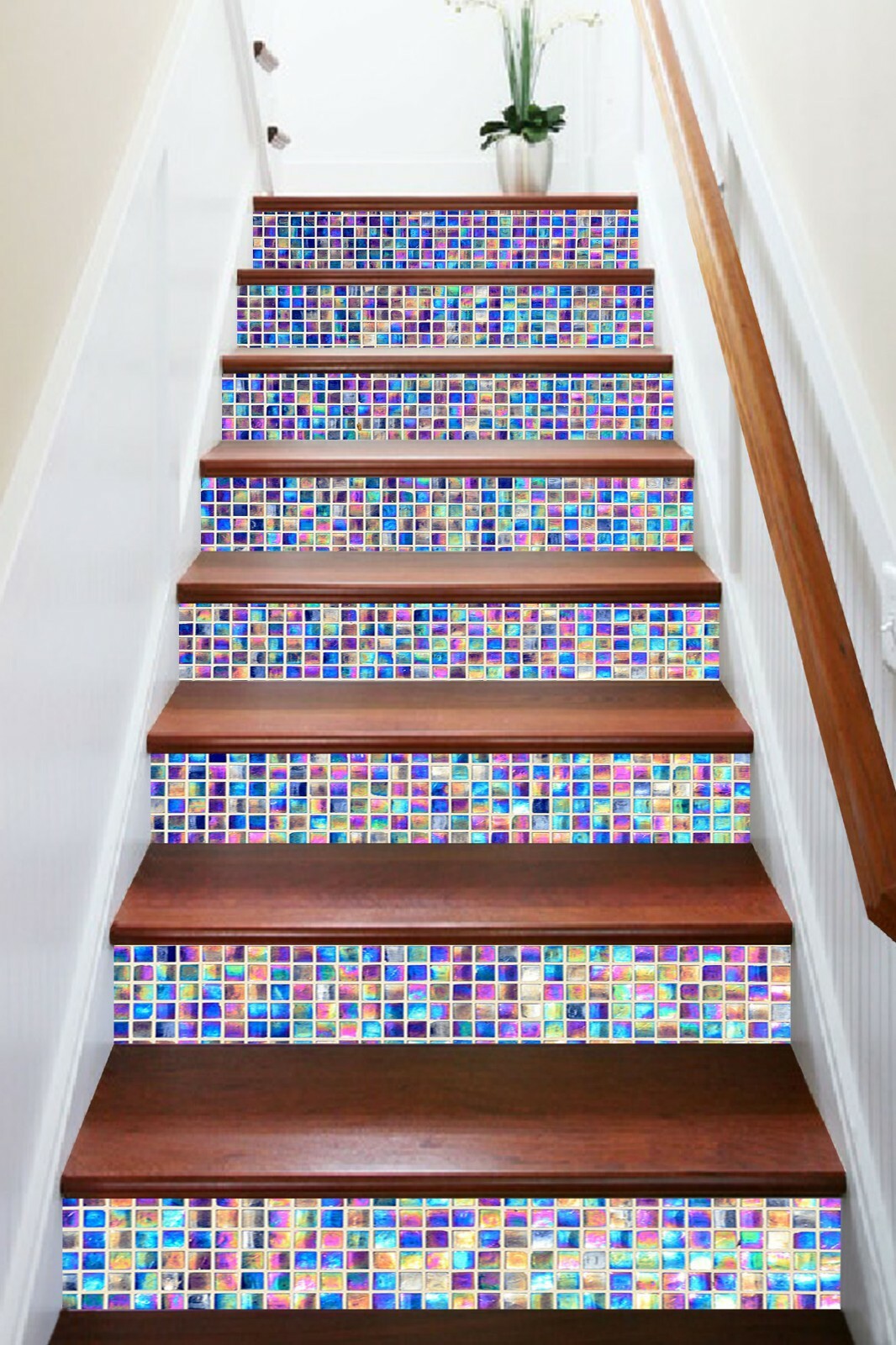 3D Colored Tiles NA163 Stair Risers Decoration Photo Mural Decal Wallpaper Fay