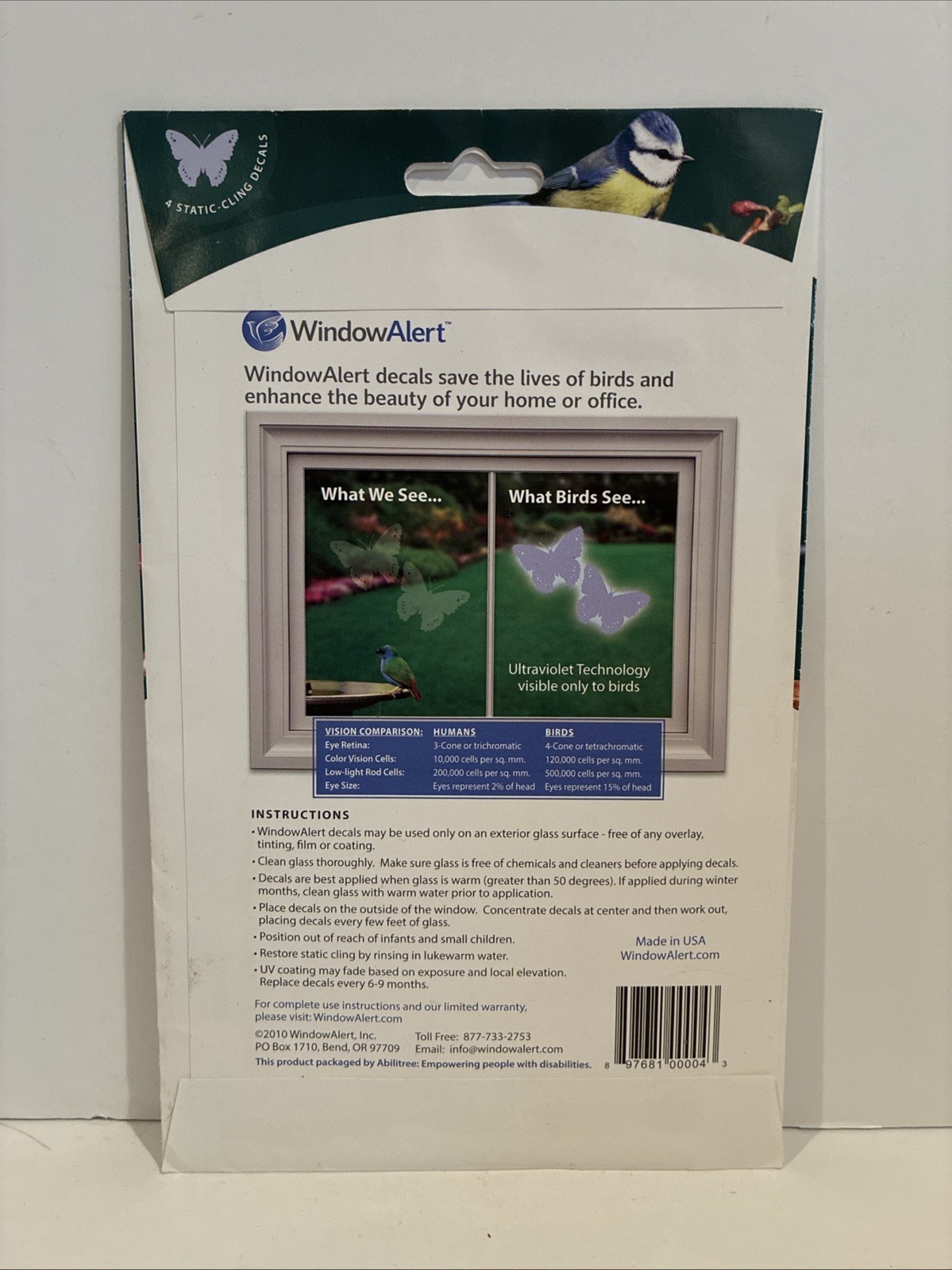Window Alert 4 Static Cling Butterfly Decals