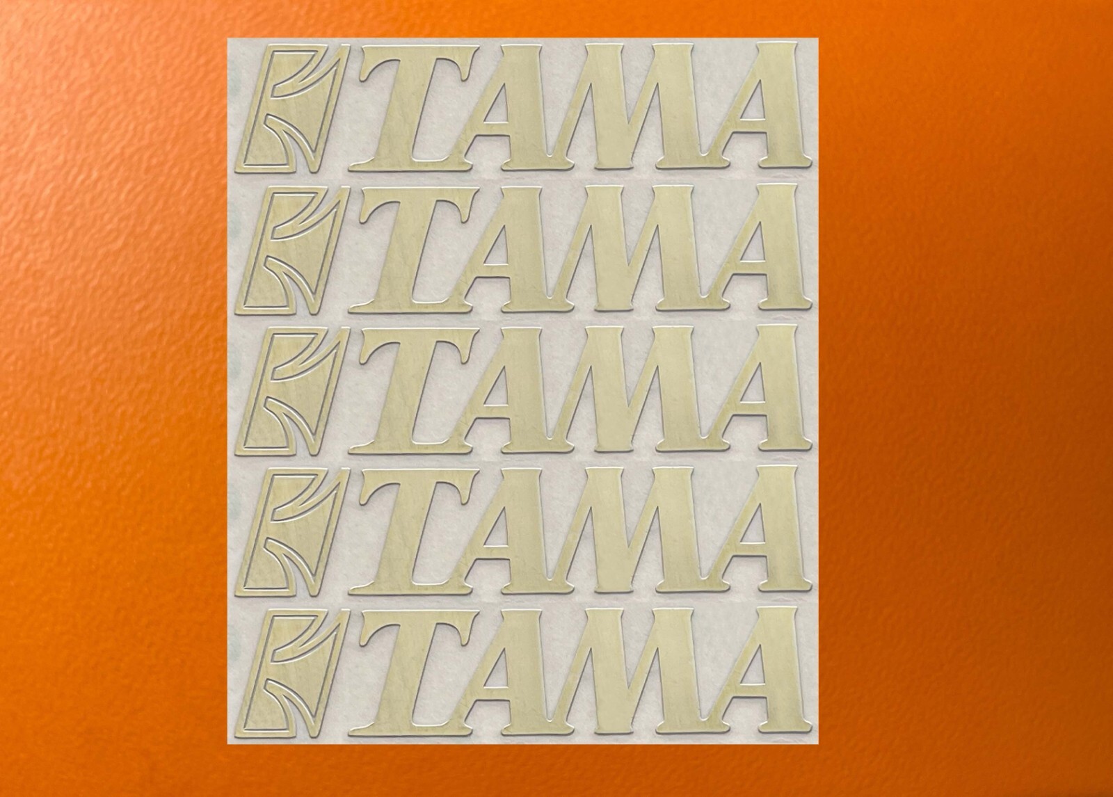 5 pcs Tama Drums Golden Color Mirror Sticker Logo Decal Badge 2″ Wide