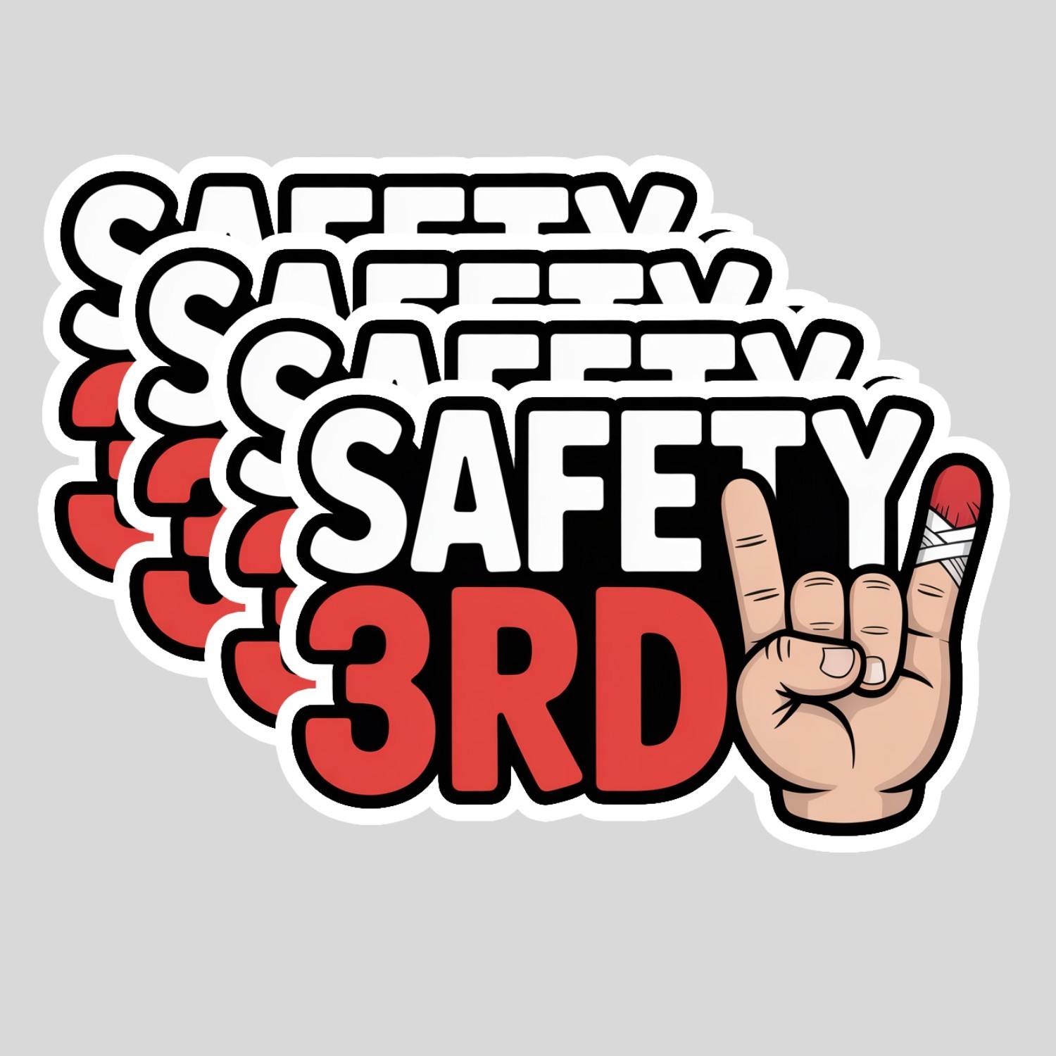 4pcs Safety 3rd Stickers – Funny Vinyl Decals for Hard Hat, Toolbox, Car