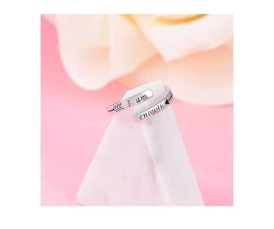Silver Adjustable Ring Inspirational Jewelry S925 Sterling Wrap Open Ring for Wo