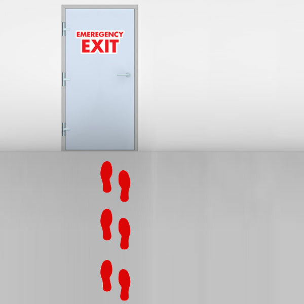 9″ Footprint Decal Stickers for Business Store Warehouse Wall Door Window Exit