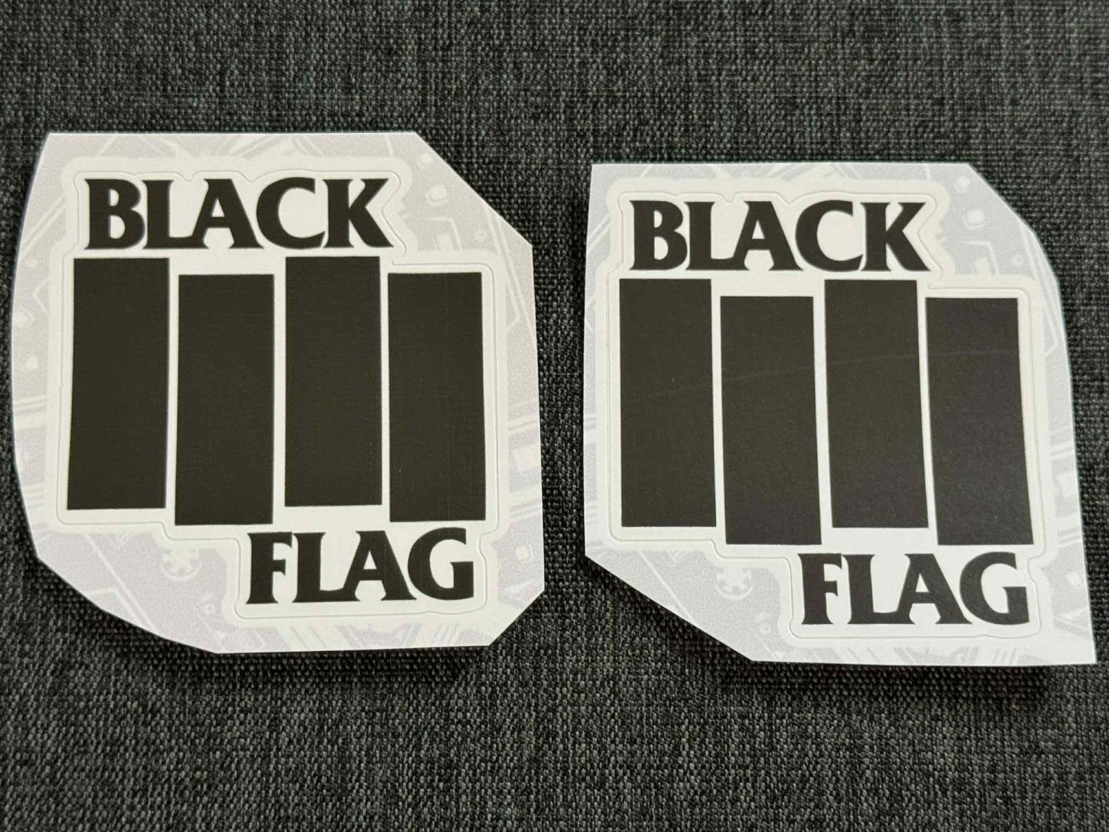 Lot (2) BLACK FLAG 2 1/4″ x 2 3/8″ Punk Logo Stickers FAST! FREE! Henry Rollins