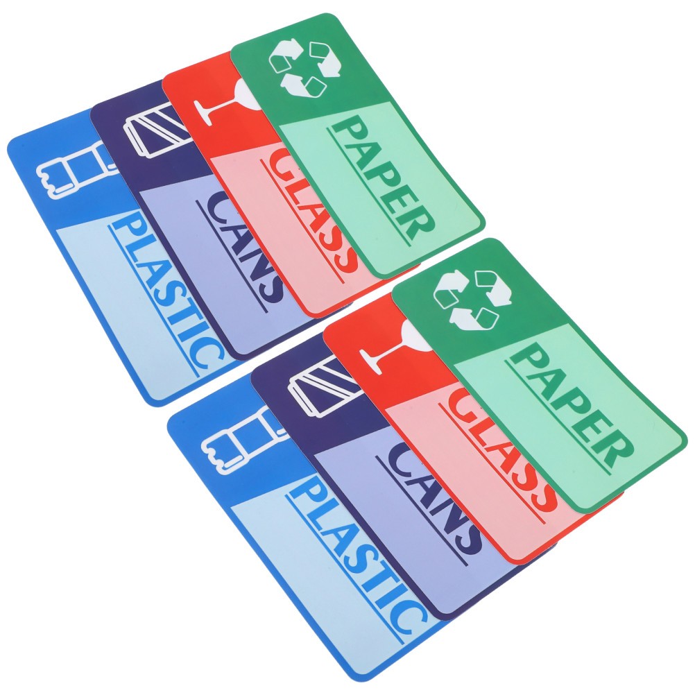 8 Sheets Garbage Collection Reminder Stickers Mixed Recycling Bin Recycle Trash