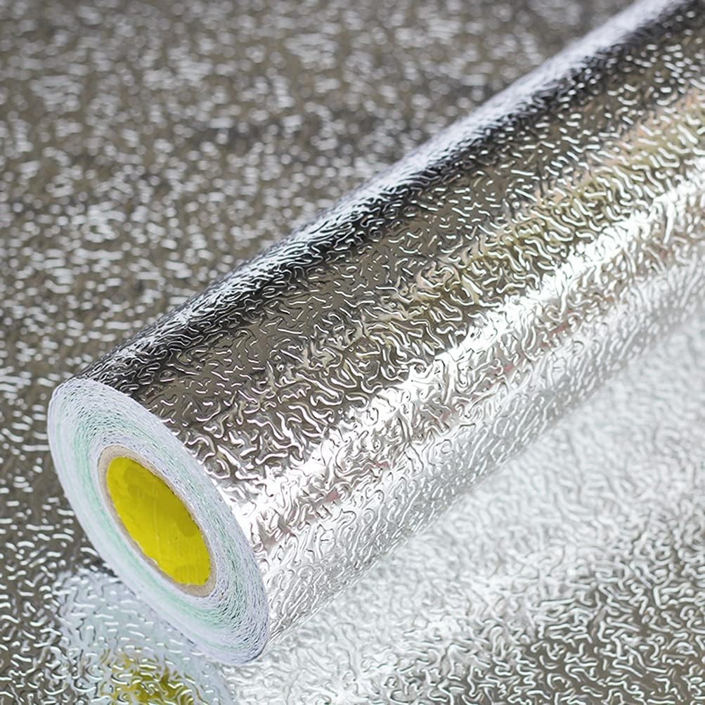 Kitchen Wallpaper Oil Proof Sticker Backsplash Aluminum Foil Self-Adhesive Pa…