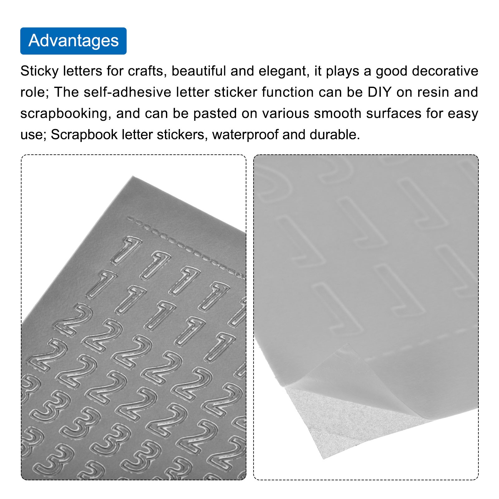 10 Sheets Number Sticker Silver Number Stickers 0 to 9 Self Adhesive
