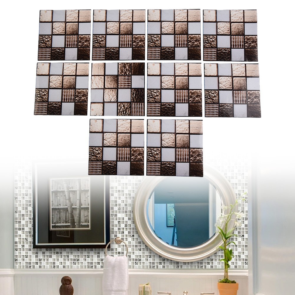 Wall Stickers Waterproof Backsplashes For Bathroom Stickers 10*10cm 10pcs