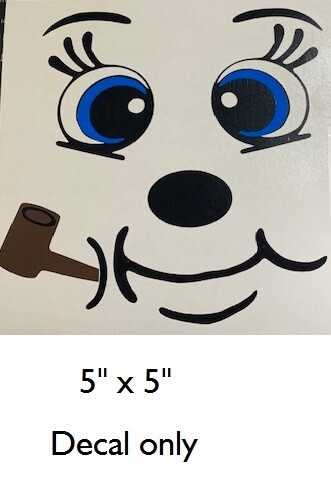 Snowman face with pipe 5 in x 5 in