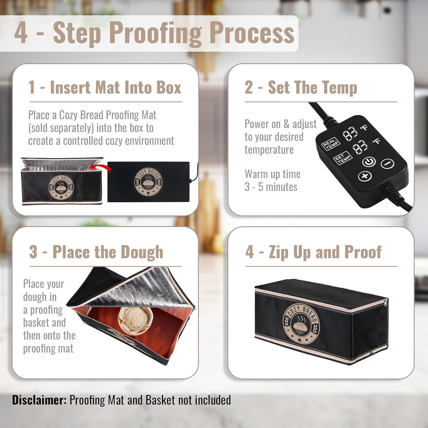 Proofing Box | Compatible with 10″ x 21″ Proofing Mat (Heat Mat Not Included) |