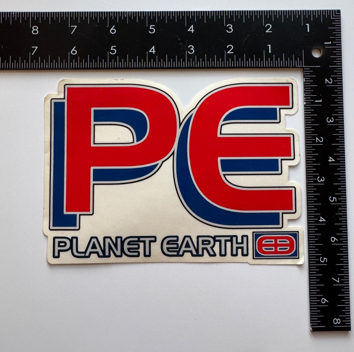 Planet Earth Sticker 6″ Vintage Red and Blue