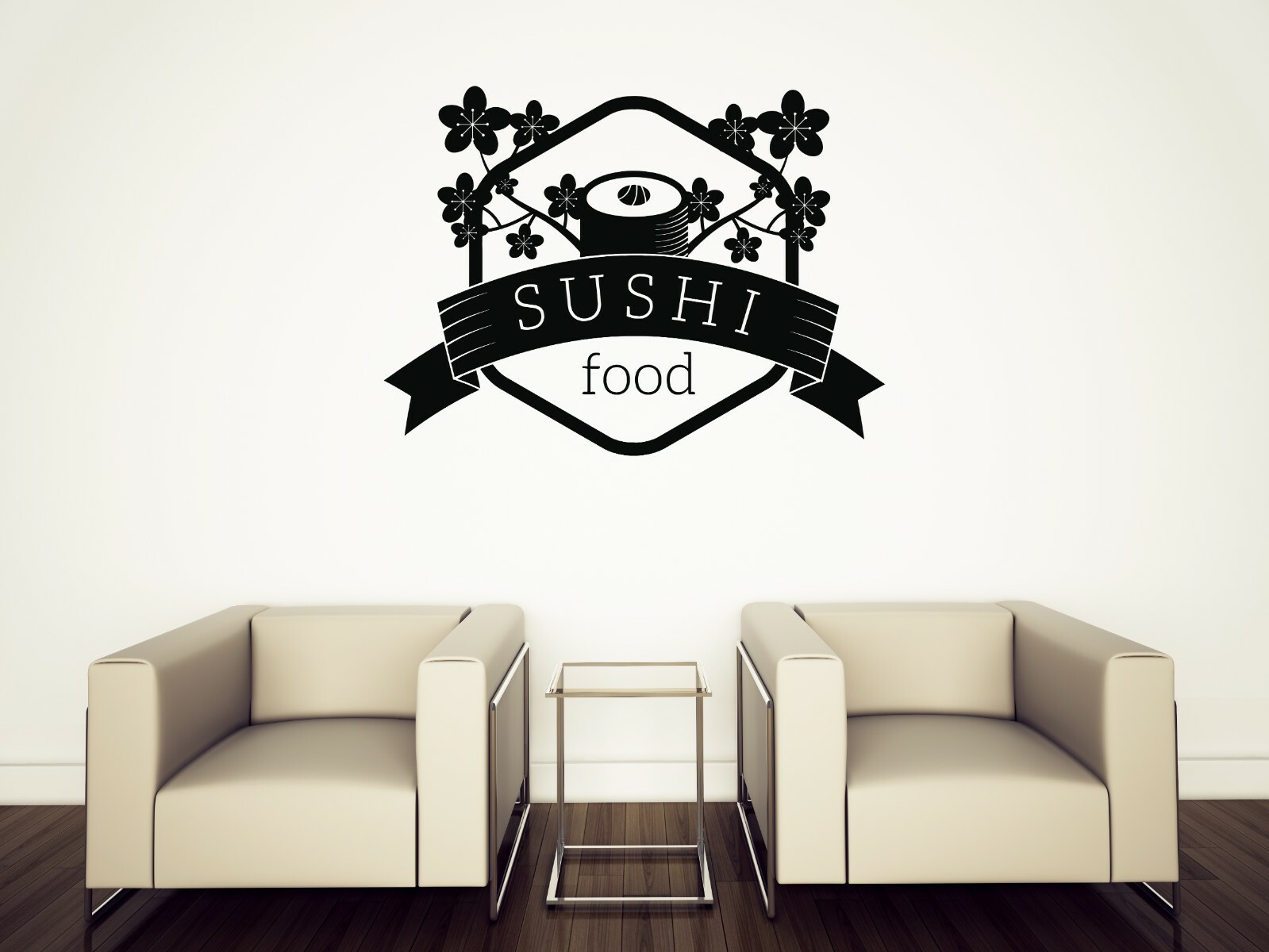 Wall Vinyl Decal Sushi Roll Japanese Food Restaurant Asian Cuisine Icons (n1513)