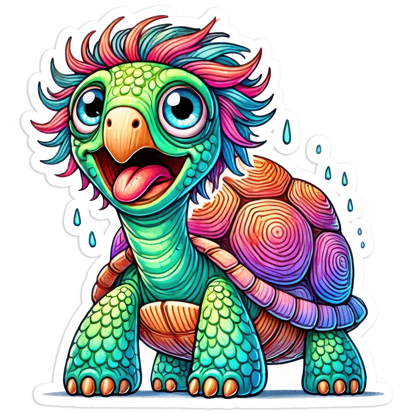Colorful Tortoise – Vinyl Decal Sticker – Car Window Laptop – #495