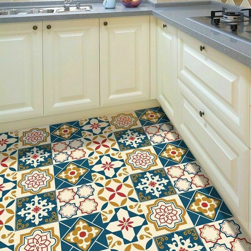 Waterproof Ceramic Tile Sticker Self Adhesive Kitchen 3D Floor Wall Stickers