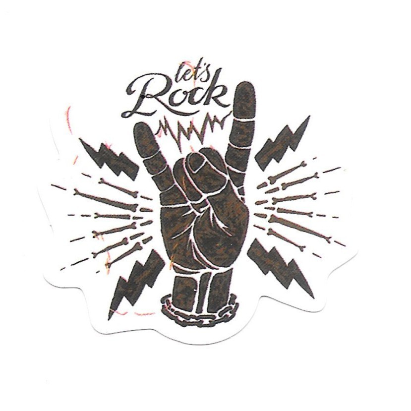 Let’s Rock Sticker Horns Hand Gesture Decal Lightning Bolt Music Band Gift Cool