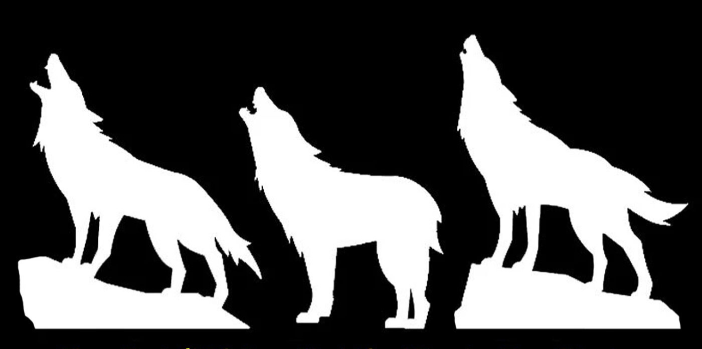 3 Pack of Wolves 4″ Vinyl Decals Car Truck Window Tablet Notebook Tumblers Mugs