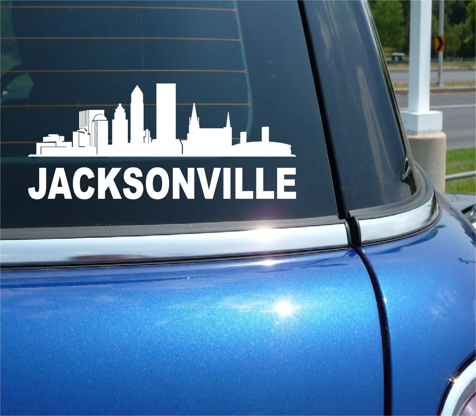 JACKSONVILLE FLORIDA CITY SKYLINE CITYSCAPE CAR WALL DECAL BUMPER STICKER