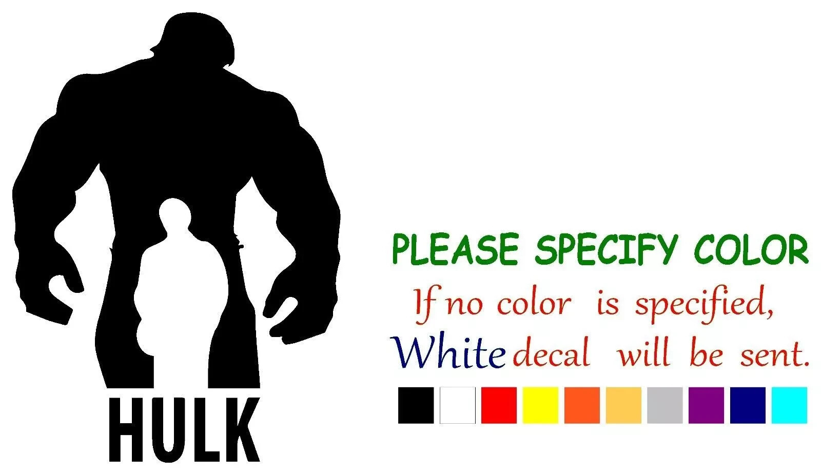 Hulk Adhesive Vinyl Decal Sticker Car Truck Window Bumper Various Sizes