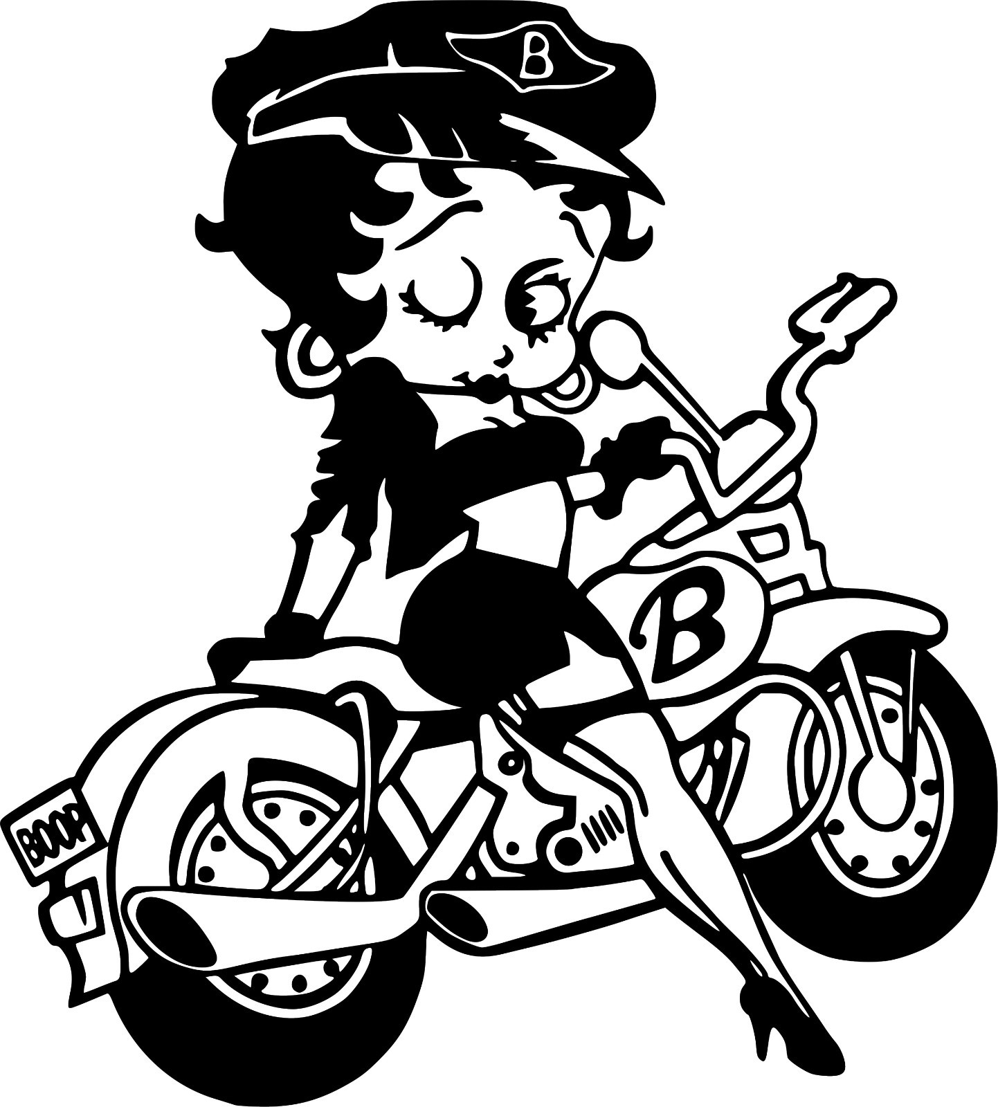 Betty Boop Biker Motorcycle Wall Car Truck Window Vinyl Sticker Decal 10″