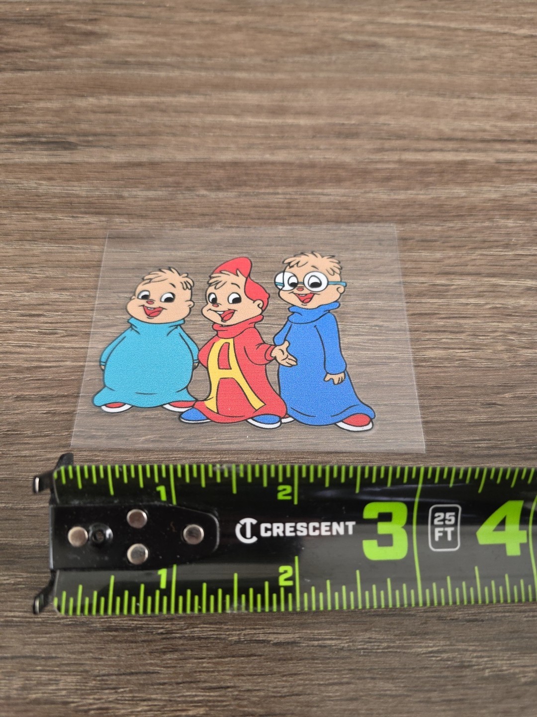 The Chipmunks Retro Vintage Raised UV DTF Full Color Decal 3in X 3in