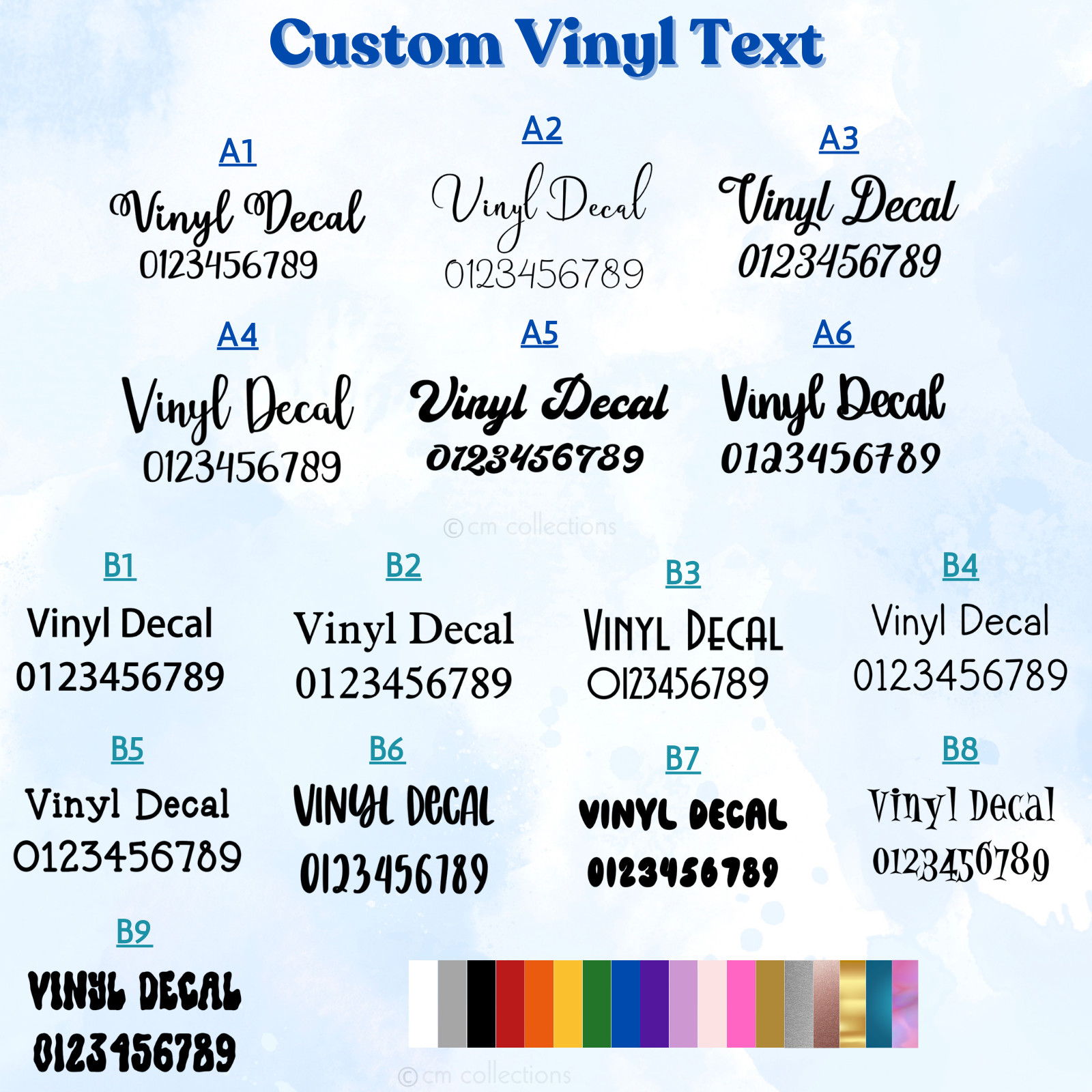 Custom Personalized Vinyl Decal Text Lettering Font Car Window Bottle Sticker