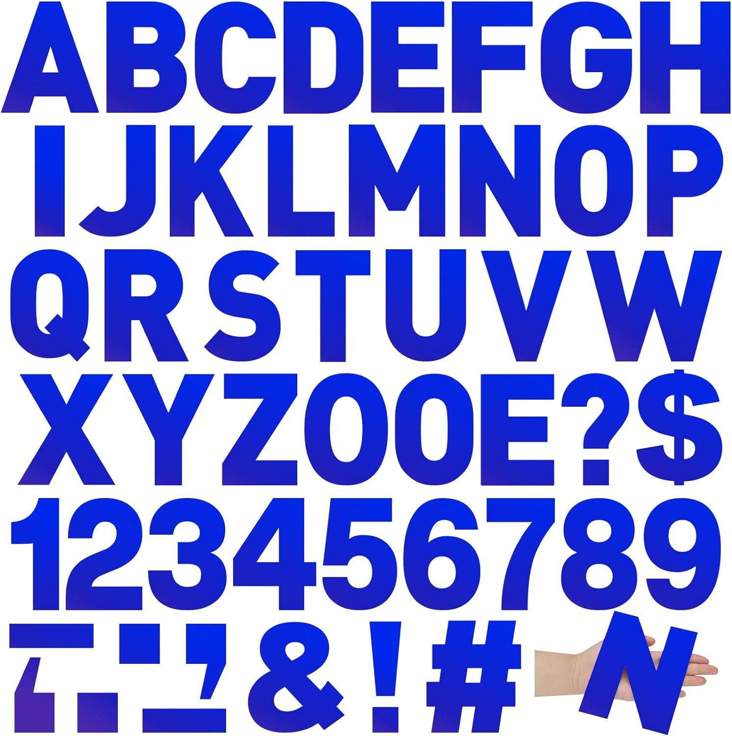 184 Pcs Large Vinyl Letters 6 Inch Big Font Alphabet Number and Symbol Blue