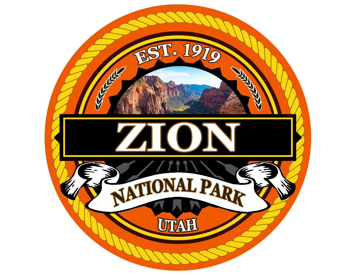 Zion National Park Sticker 3 Inch Laptop Decal Apparel