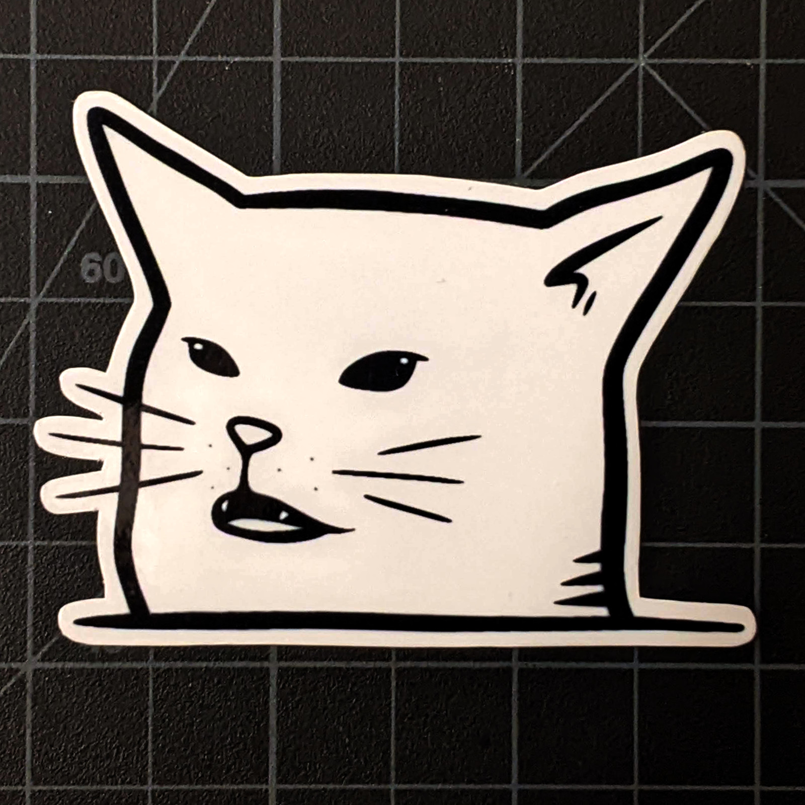 Famous Cat Meme Vinyl Laptop Desktop Glossy Funny Sticker 3″
