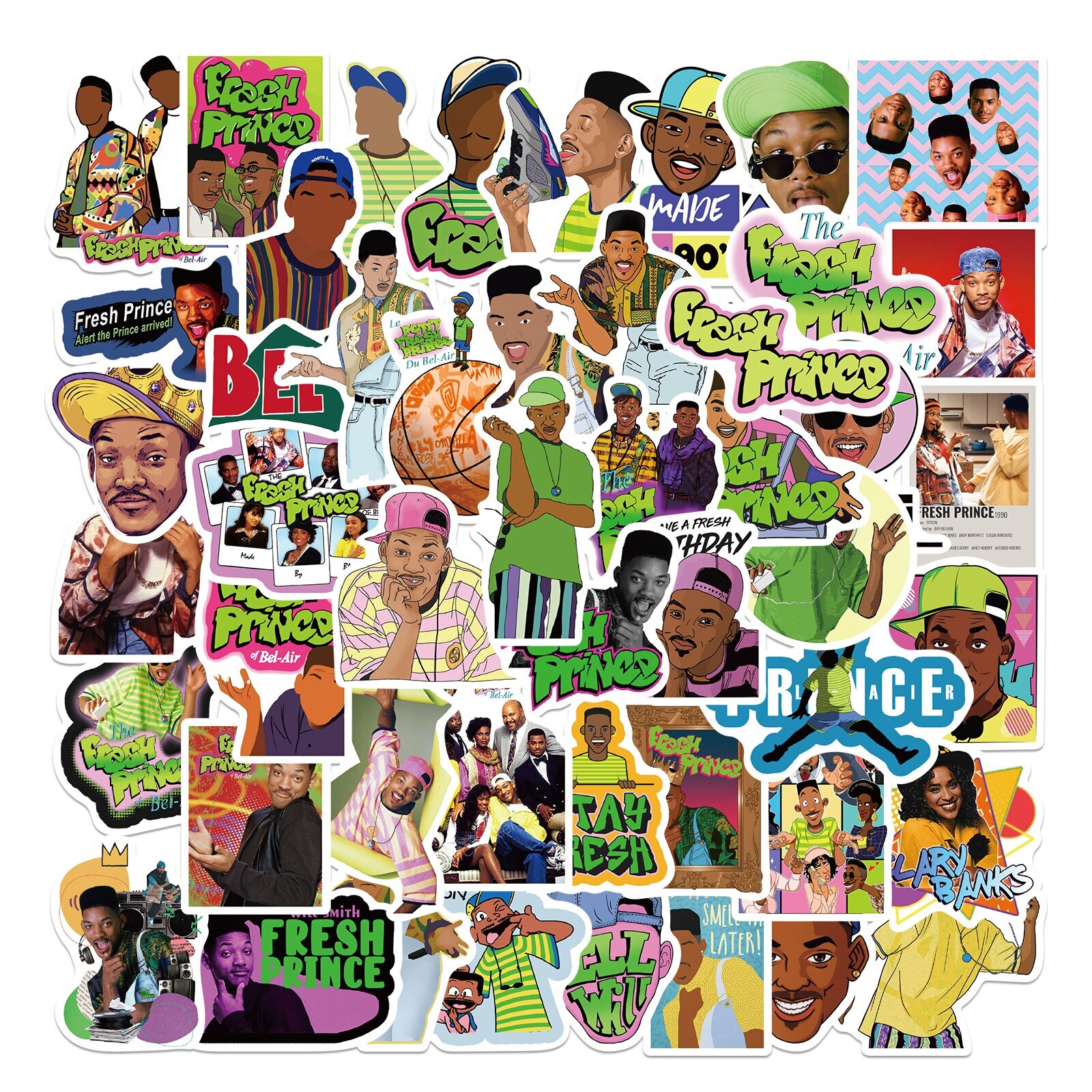 FRESH PRINCE of BEL-AIR Vinyl Sticker~Will Smith~90’s TV Show~Water Bottle Decal
