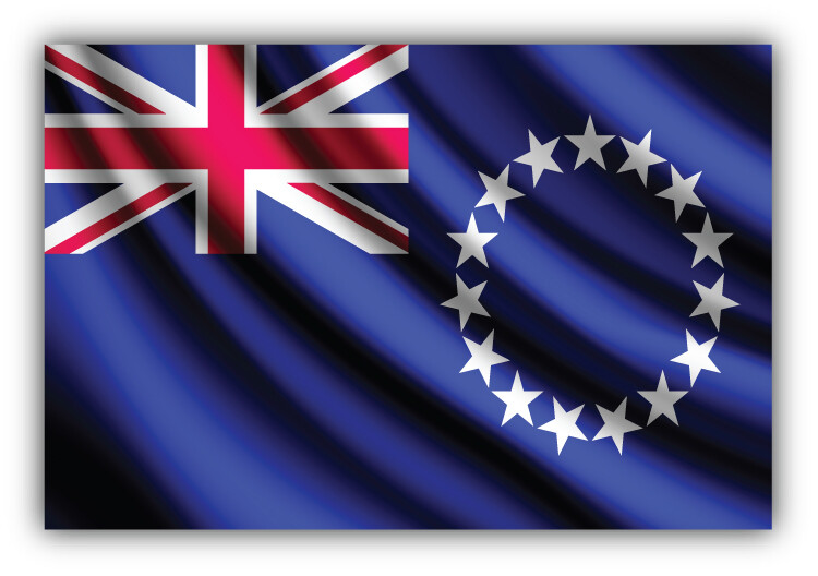 Cook Islands Waving Flag Car Bumper Sticker Decal