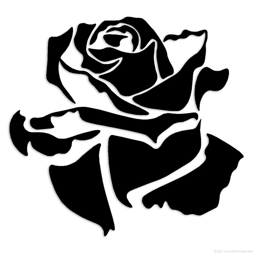 Flower Rose – Decal Sticker – Multiple Colors & Sizes – ebn7208
