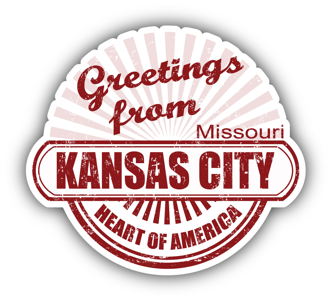 Kansas City USA Grunge Vinyl Sticker Car Bumper Decal