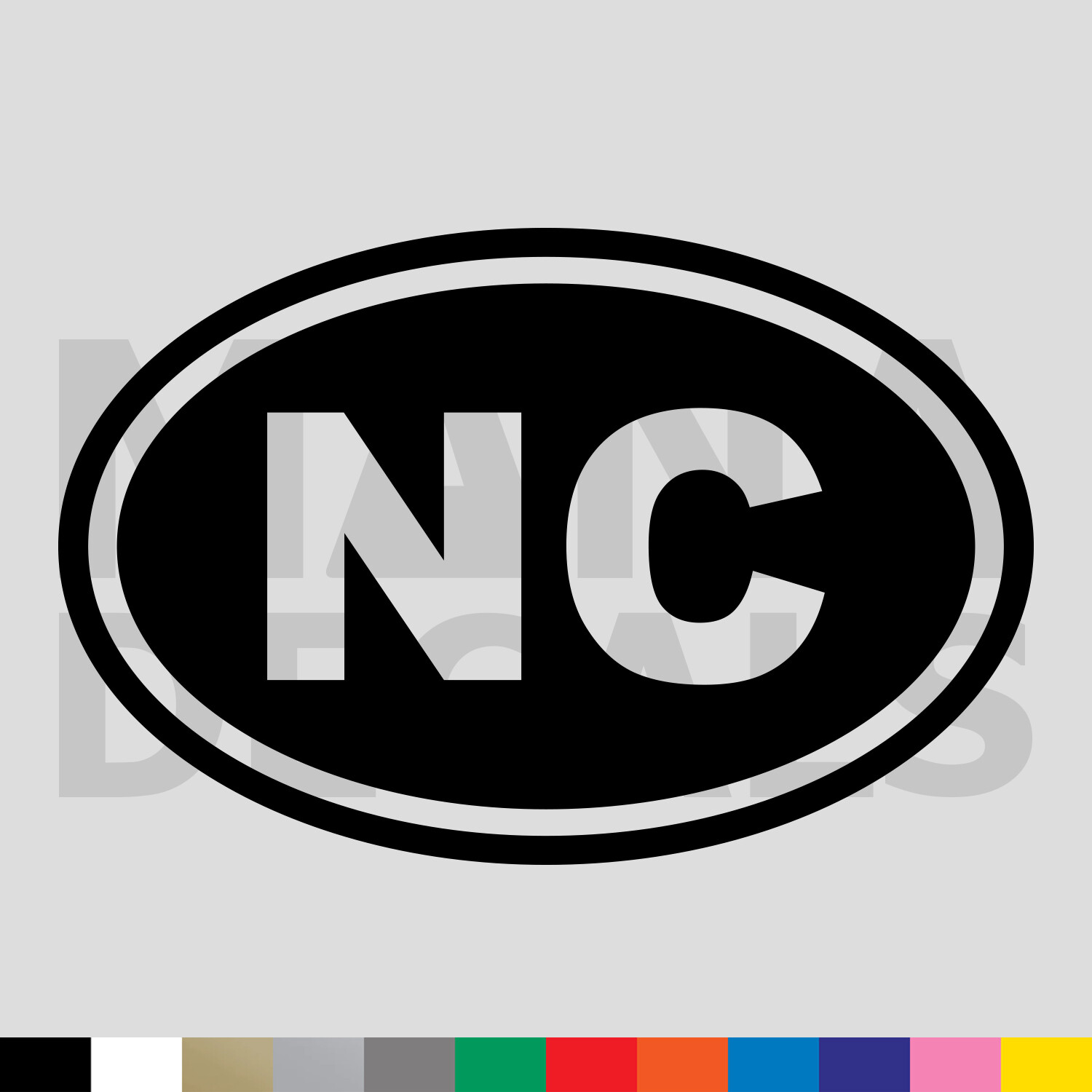 North Carolina NC State Oval Vinyl Die Cut Decal Sticker