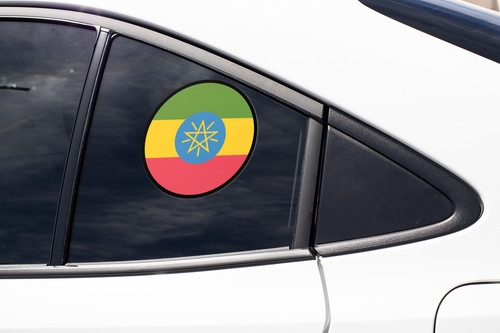 Ethiopia Flag Circle Sticker Decal