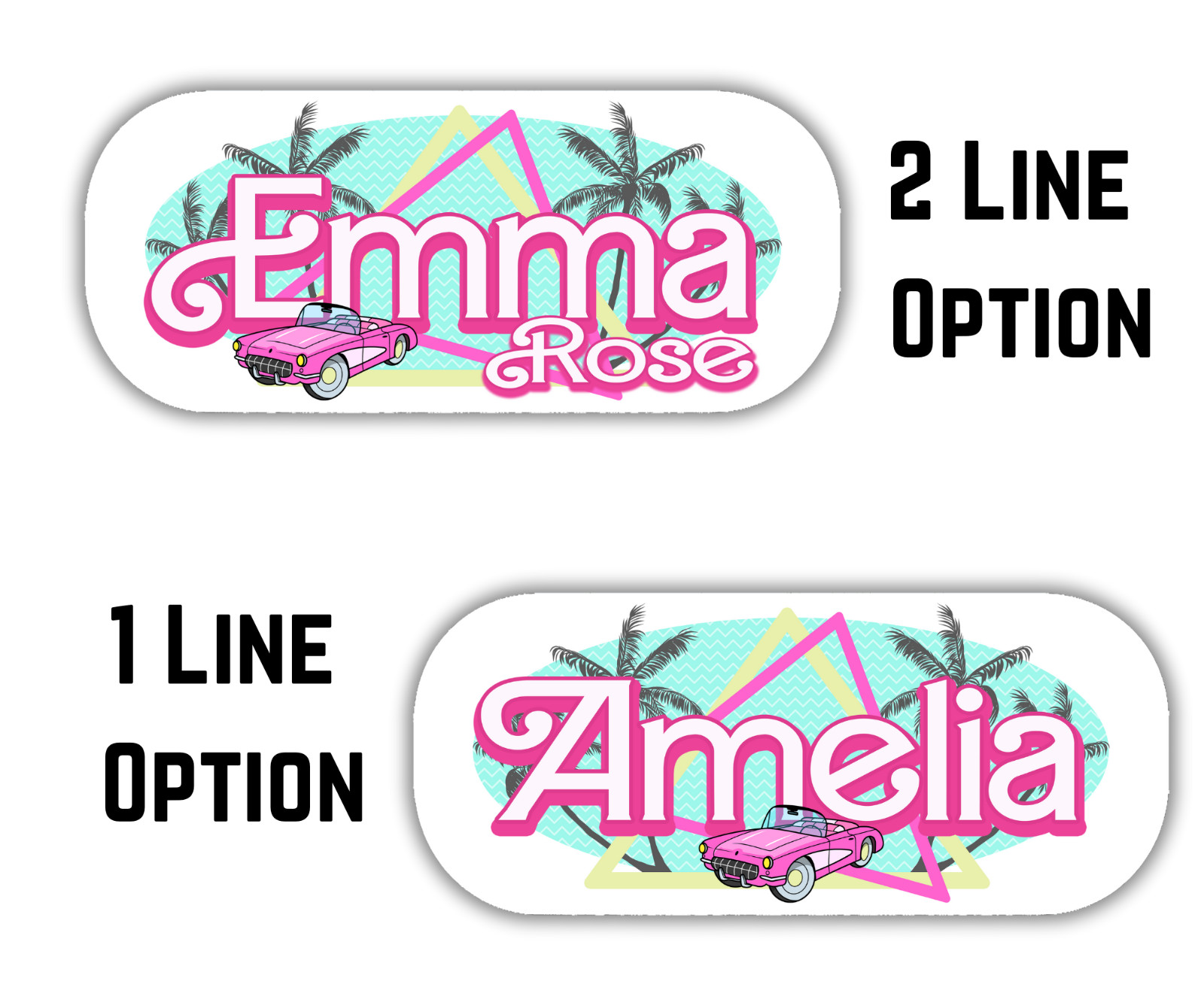 Personalized Retro Name Stickers – Waterproof Labels for School & Travel Gear