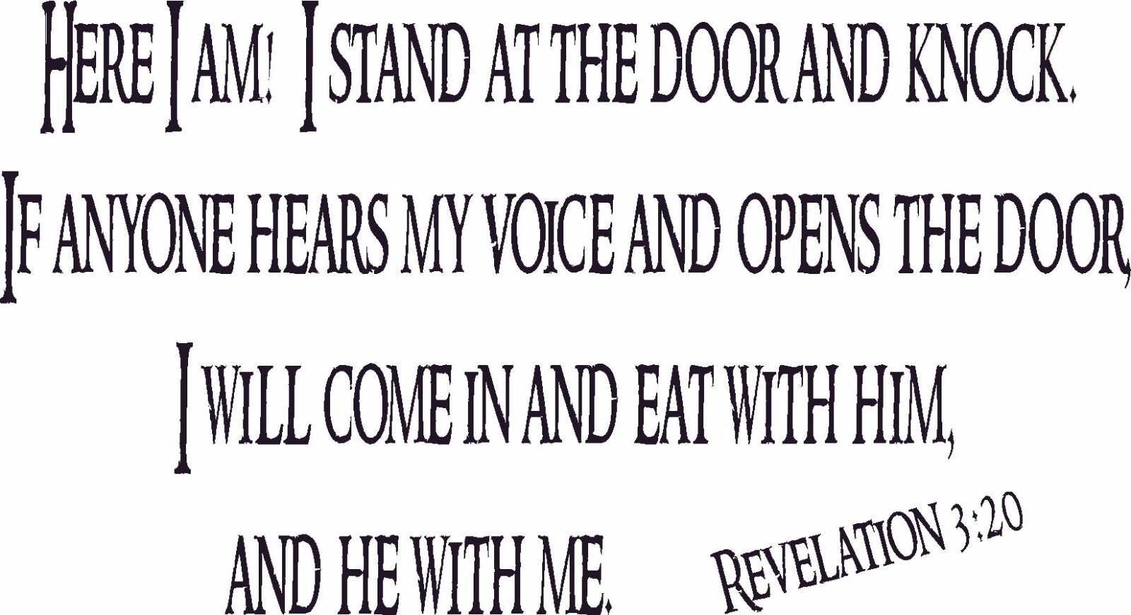 Revelation 3:20 11″x22″ Bible Verse Wall Decal by Scripture Wall Art – Decor