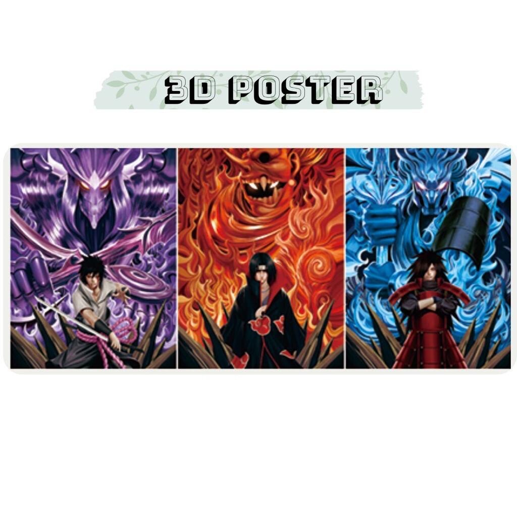 Naruto 3D poster, Sasuke Uchiha, Madara Uchiha, Itachi Uchiha, 3D Anime Picture