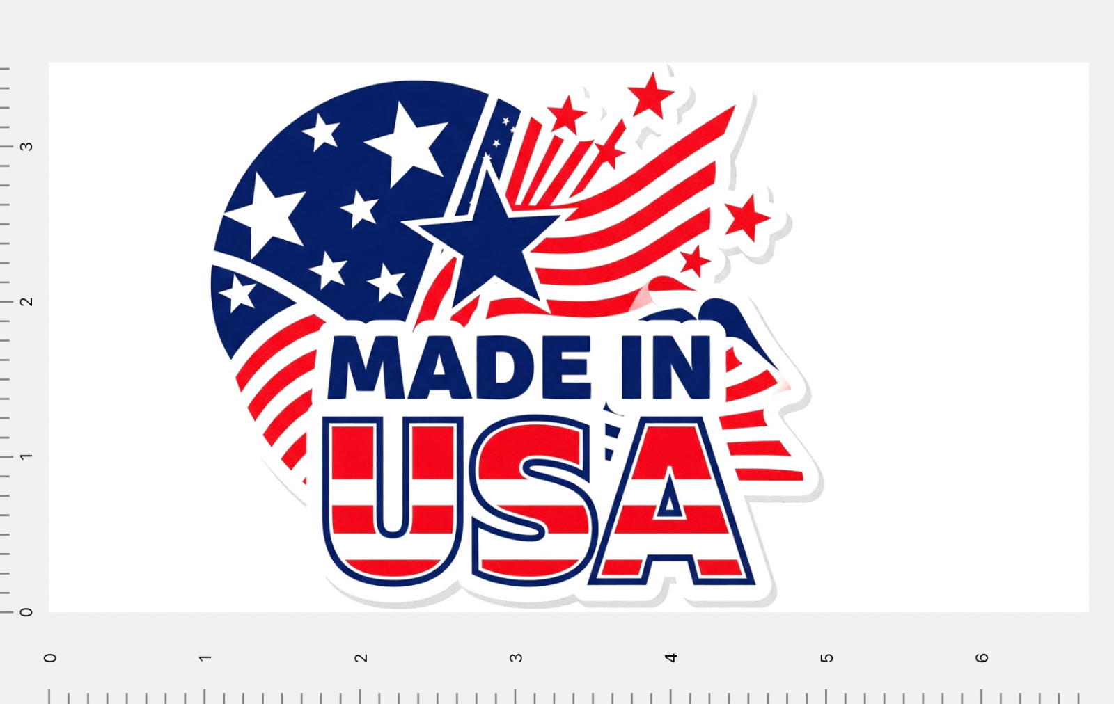 Made in the USA Custom Sticker 4″ x 7″ Sheet American Flag Stars Stripes US USA