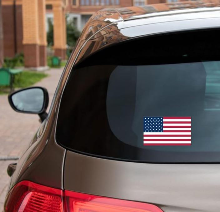 12 PACK! Reflective 3×5 American Flag Stickers, Set of 3″ x 5″ USA Decals Labels