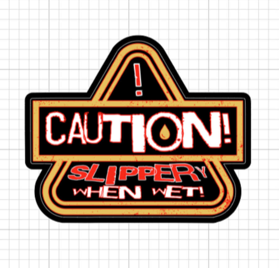 (2) Caution Slippery When Wet Sticker Funny Warning Sign Adult Humor Vinyl Decal