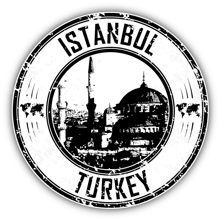 Istanbul Turkey Grunge Rubber Stamp Travel Car Bumper Sticker Decal