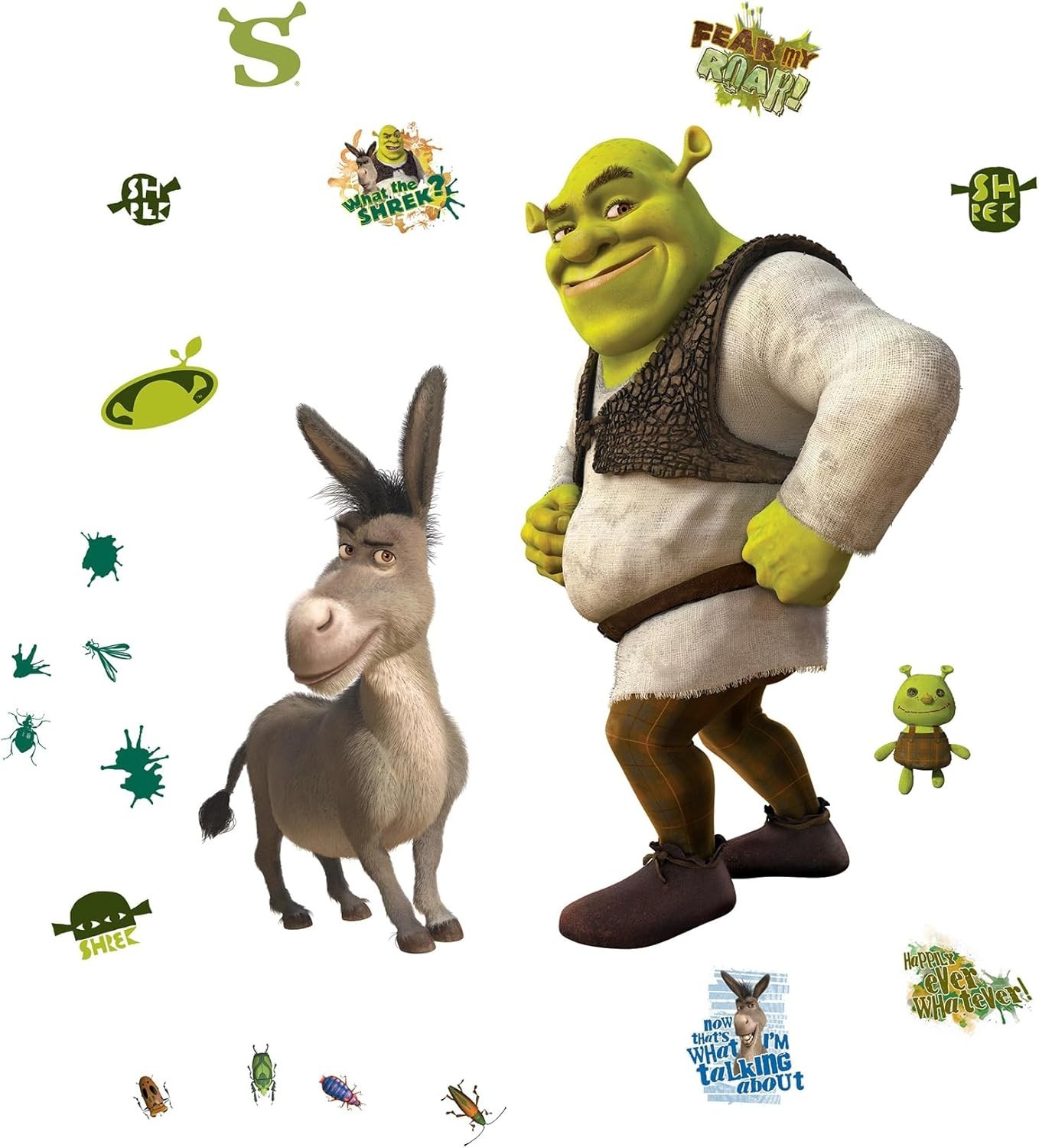 Officially Licensed Shrek and Donkey Wall Decals – Fun Decor for Kids Rooms