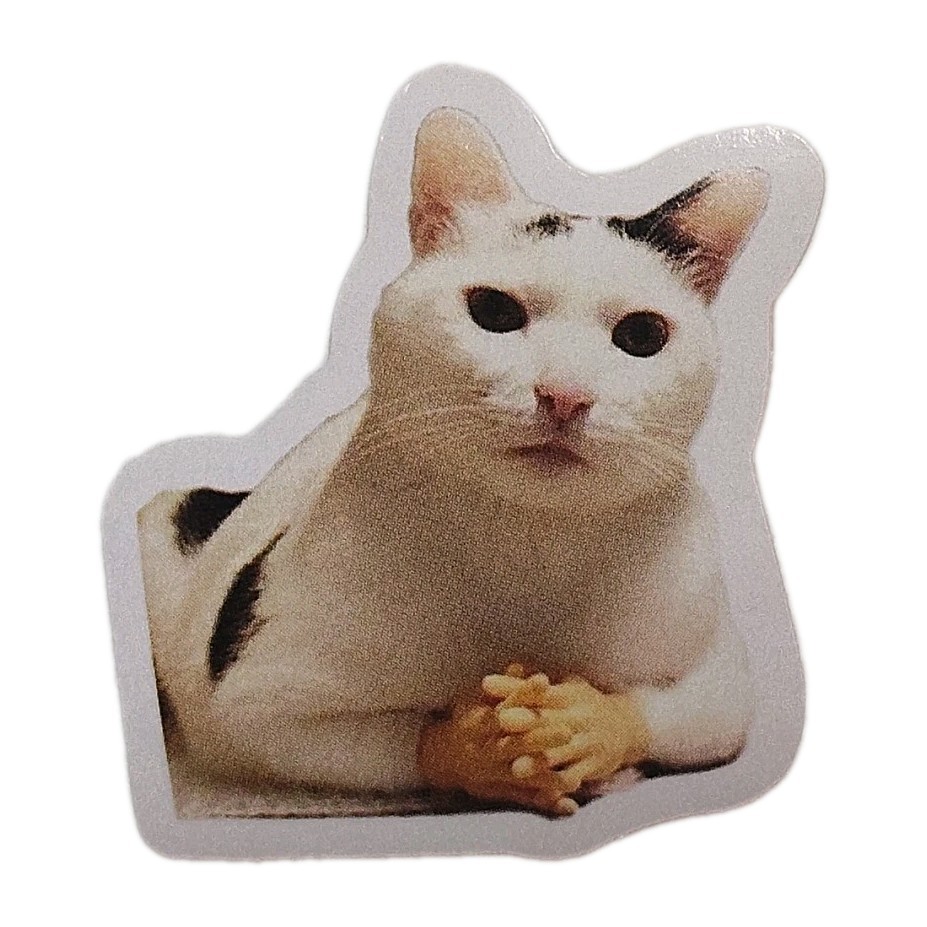 Funny Cat Face Kitty With Hands Sticker Decal Laptop Phone Fashion 1.5″ Tall