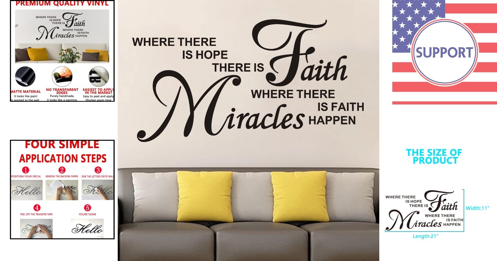 Inspirational Islamic Quotes Wall Sticker 21″ x 11″ – Art Deco Vinyl Decor