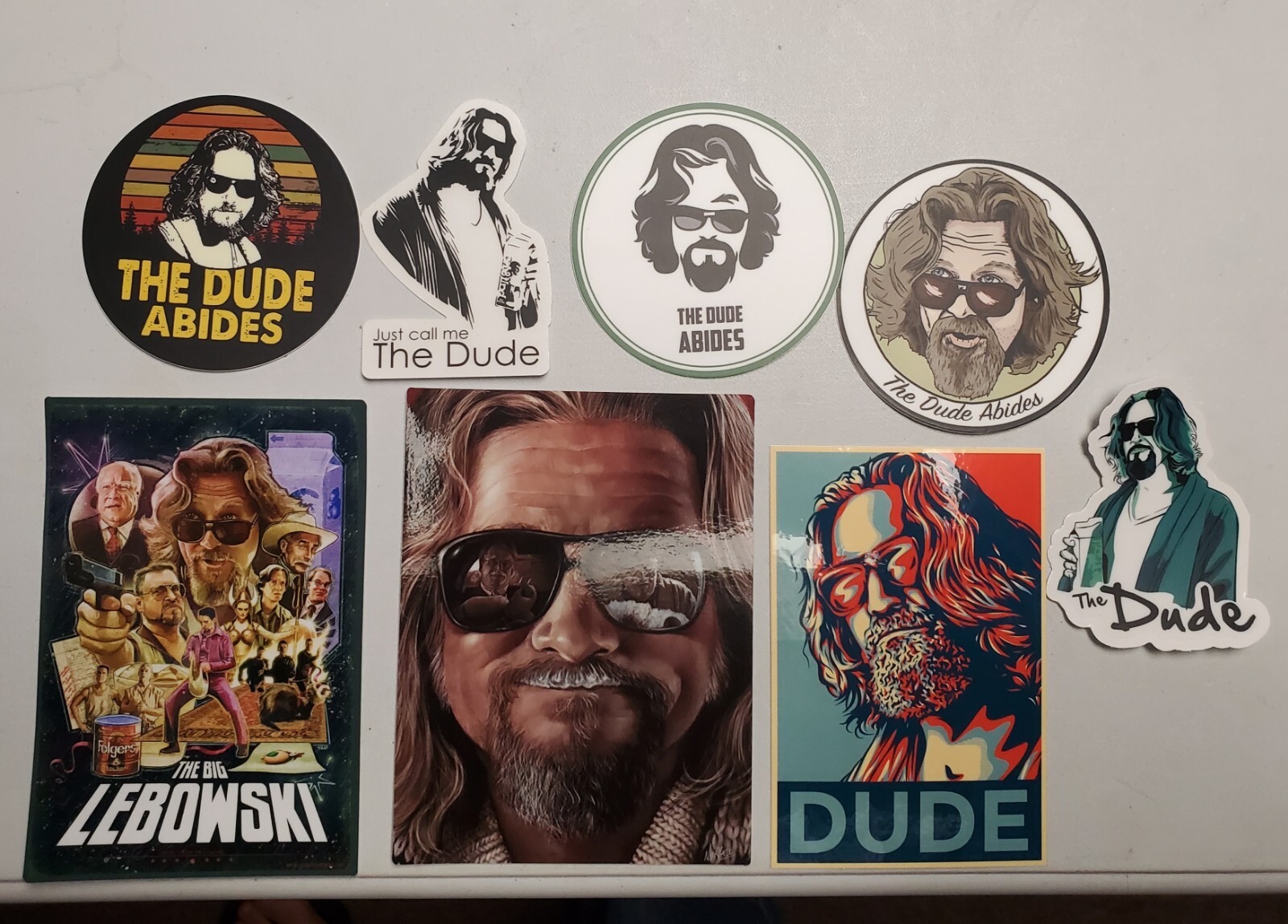 Big Lebowski The Dude Abides STICKERS 3 PACK LOT *WORLDWIDE 🌐 SHIPPING*