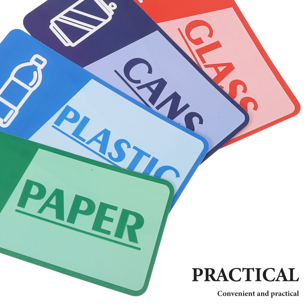 8 Sheets Garbage Collection Reminder Stickers Trash Can Recycling