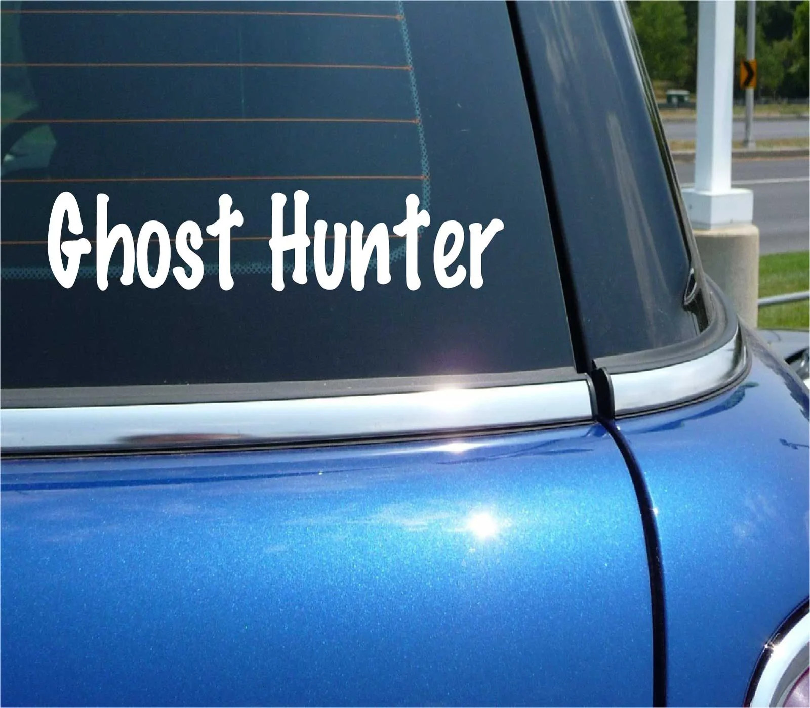 GHOST HUNTER DECAL STICKER FUNNY PARANORMAL SPIRIT HALLOWEEN HAUNTED CAR TRUCK