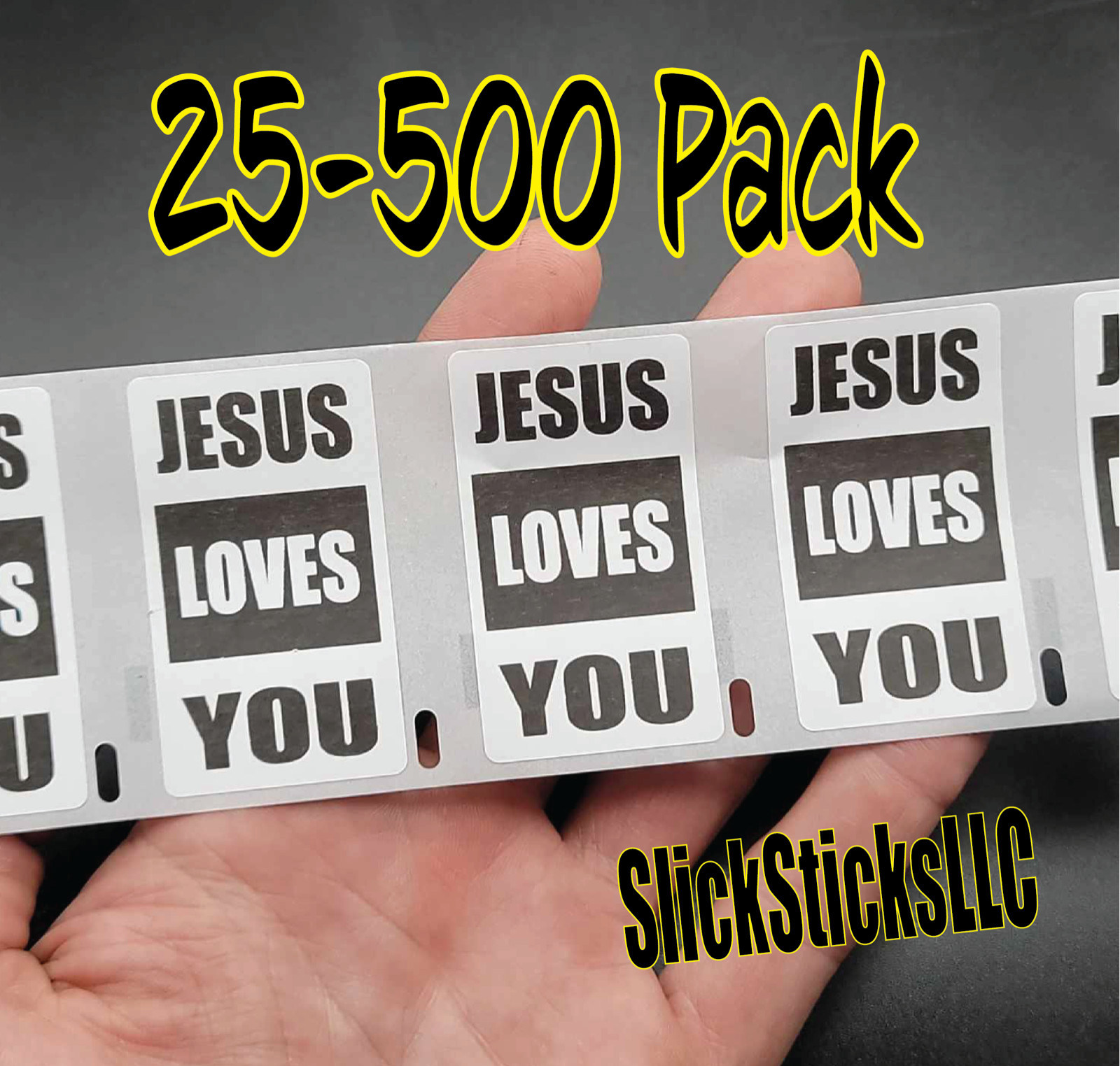 “JESUS LOVES YOU ” Stickers 25-500 Pack labels sticker god bulk religious lord