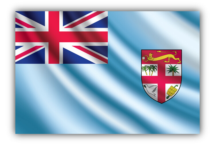 Fiji Waving Flag Car Bumper Sticker Decal