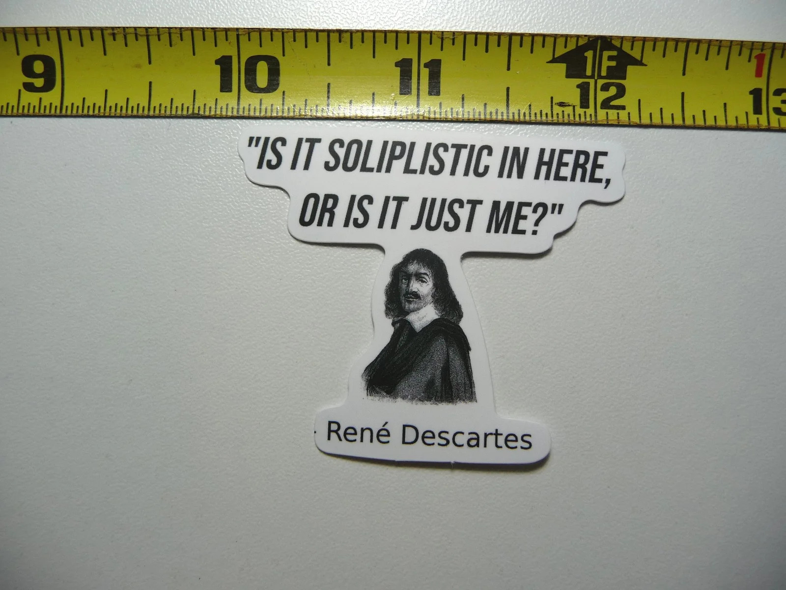 RENE DESCARTES PHILOSOPHER SMALL STICKER DECAL FUNNY PARODY FAMOUS